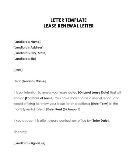 sample lease renewal letter|Lease Renewal Letter ( How to write+ Samples).